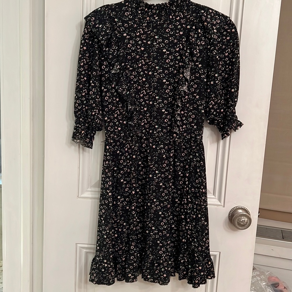 Zara black floral dress